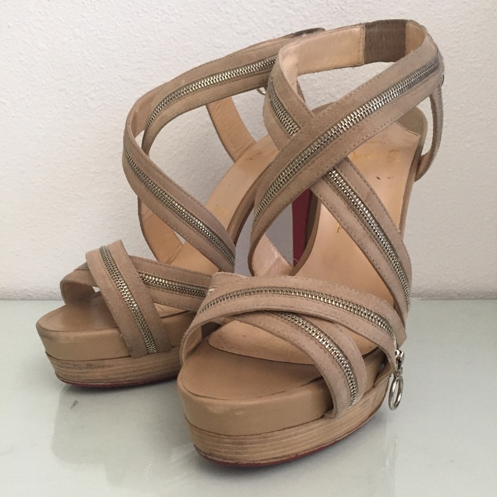 Christian Louboutin Calf Leather & Suede Platforms